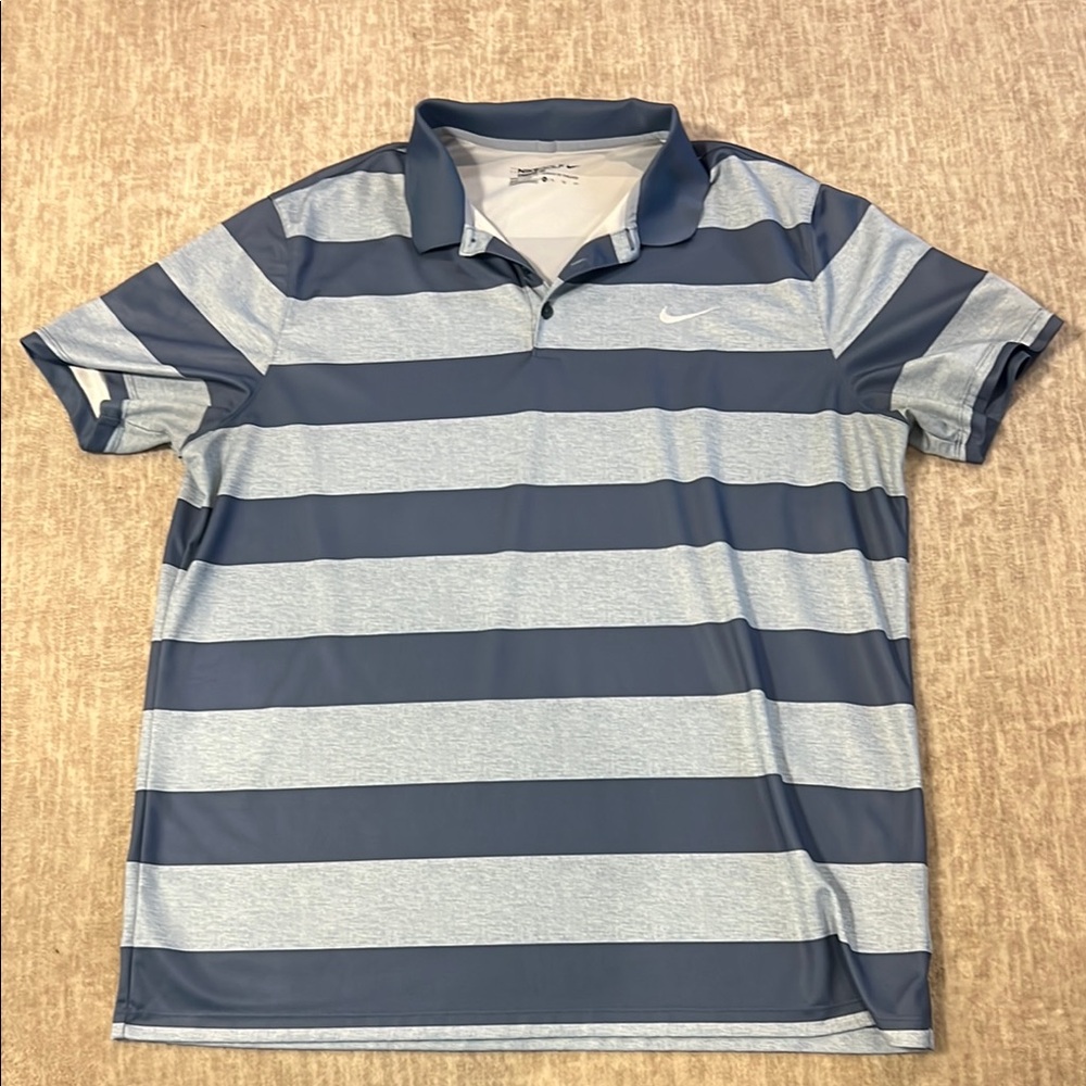 Nike Blue Polo Shirt with Stripes
